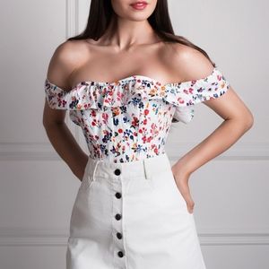 Corset Story Floral Ditsy Cotton Top